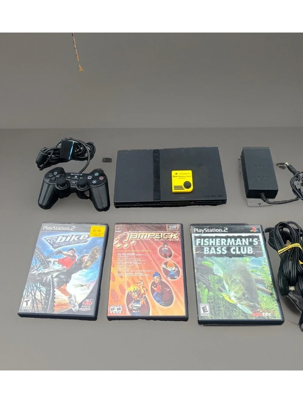 Sony PlayStation 2 SCPH-70012 Slim Black Console w Accessories, Tested + Working